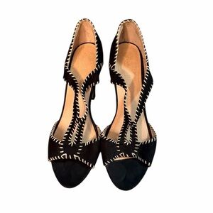 Colin Stuart Black and White Women's Leather Sandals Sz 8B